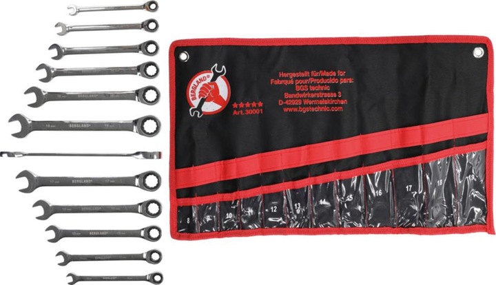Produktbild BGS Ratschenring-Maulschlüsselsatz (8 mm, 9 mm, 10 mm, 11 mm, 12 mm, 13 mm, 14 mm, 15 mm, 16 mm, 17 mm, 18 mm, 19 mm)