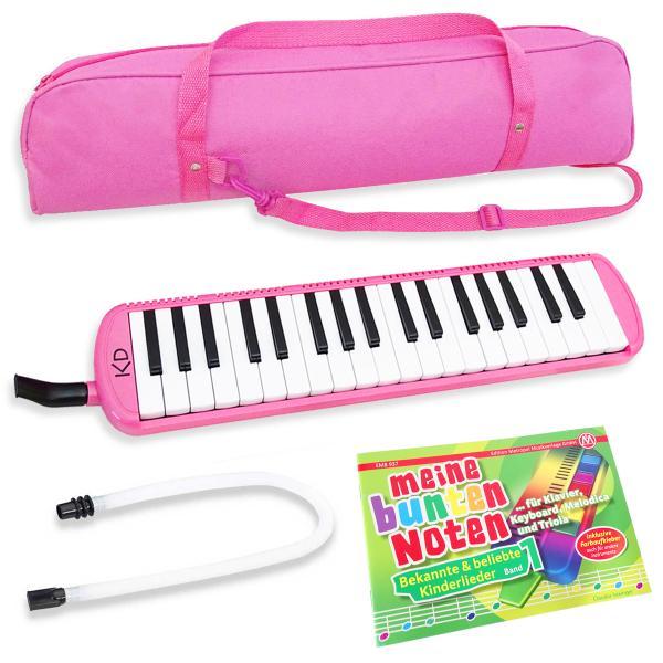 Thumbnail - keepdrum Melodica Pink 37 Tasten mit Tasche und Notenheft (Deutsch)
