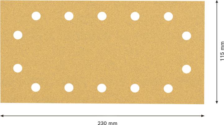 Produktbild Bosch Professional Zubehör EXPERT C470 Schleifpapier mit 14 Löchern für Schwingschleifer, 115 x 230 mm, G 100, 50-tlg. (100)