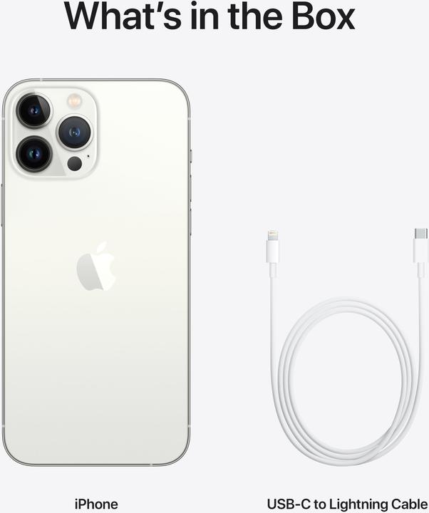 Immagine prodotto Apple iPhone 13 Pro Max (128 GB, Argento, 6.70", SIM + eSIM, 12 Mpx, 5G)