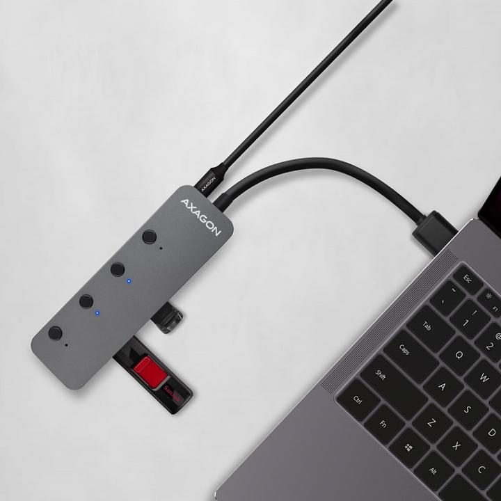 Immagine prodotto Axagon HUE-MSA Superspeed USB-A Switch Hub, 4x USB 3.0, attivo (USB-C, 4 porte)