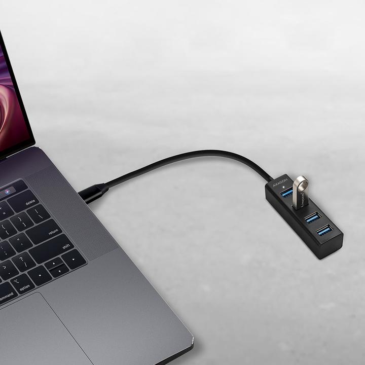Image du produit Axagon HUE-M1C Mini hub USB-C super rapide, 4x USB 3.0 (USB-C, 4 Ports)