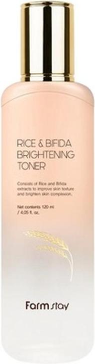 Produktbild Farm Stay FARMSTAY Rice & Bifida Brightening Toner tonik do twarzy rozjaśniający z Ryżem i fermentami 120ml (120 ml)