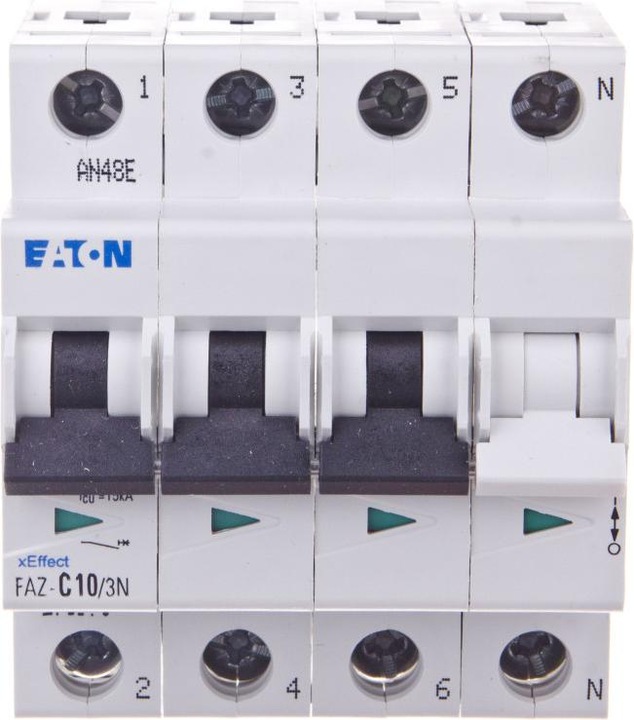 Produktbild Eaton Überstromschalter 3P+NC 10A 15 kA AC FAZ C10/3N (278971)