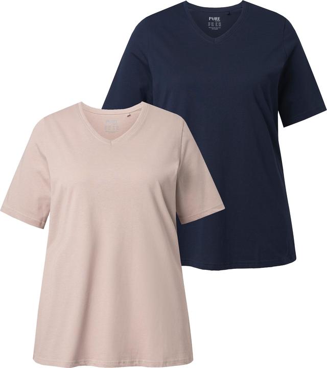 Actual product image Ulla Popken 2 Pack of Eco Cotton Basic Tees (60)