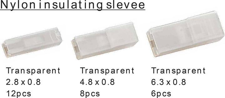 Actual product image Tru Components Quetschverbinder-Sortiment 0.104 mm² 2.50 mm² Transparent, Schwarz, Rot, Blau 739647 260 St.