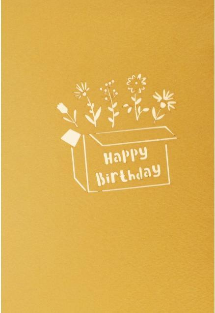 Actual product image Hervorragend Greeting card flower gift Happy Birthday - 3D Pop-up (1 pcs.)