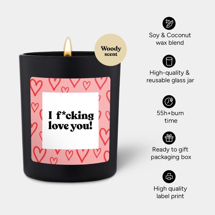 Actual product image Chatty Candles Duftkerze Woody I fcking love you