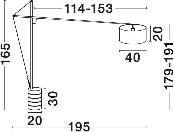 Nutritional values and ingredients Nova Luce TRACCIA floor lamp E27 black 195x40x165cm 41455401