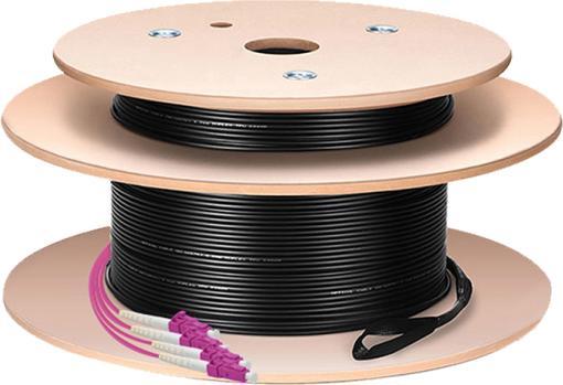 Produktbild LogiLink LWL Trunkkabel U-DQ(ZN)BH, 4 Fasern Multimode OM4, LC/UPC - LC/UPC, 180 m (CAT6, 180 m)