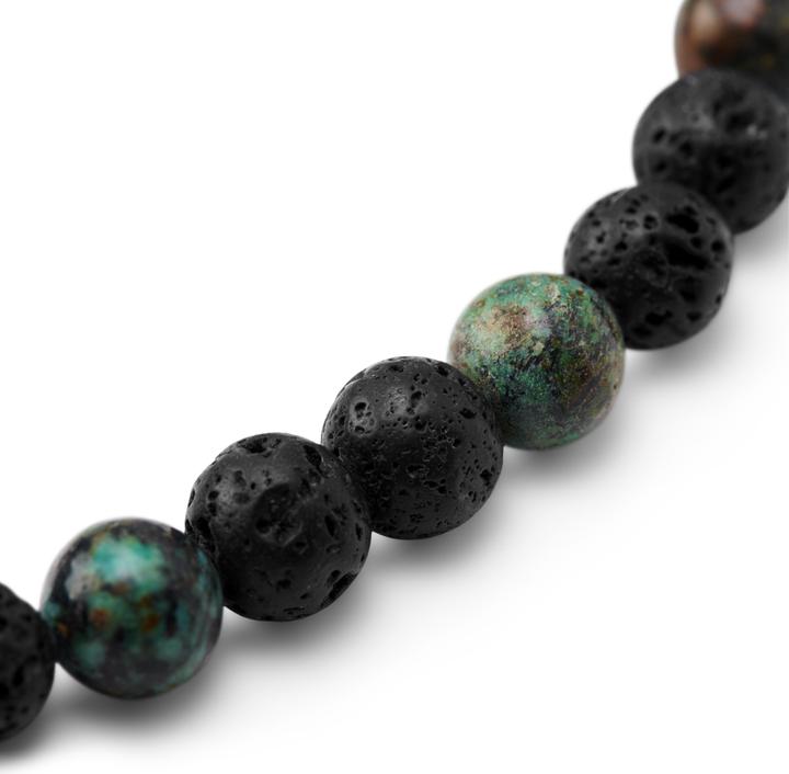 Immagine prodotto Arkai sanatio (Acciaio inossidabile, Perle di lava, Turchese africano, Nylon)