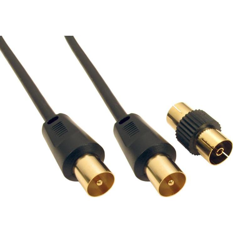 Cables Direct CDL 20m TV +Female Coupler - Black (20 m), Video Kabel