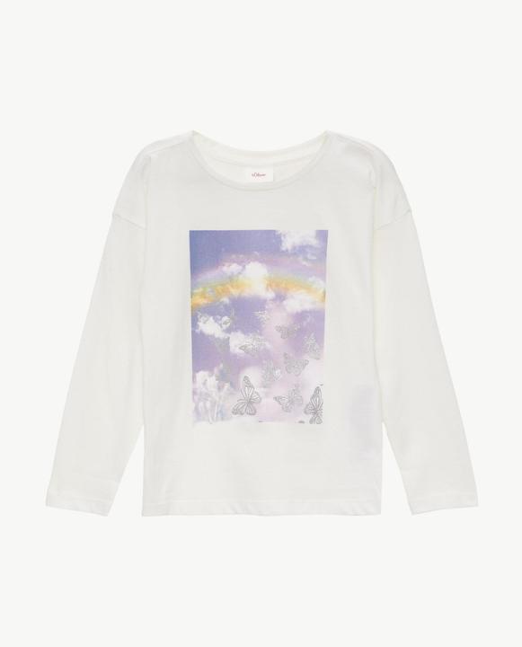 Produktbild S.Oliver T-Shirt Langarmshirt mit glitzerndem Frontprint (104, 110)
