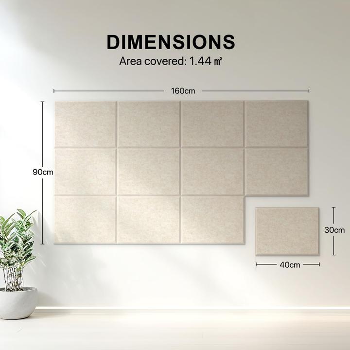 Produktbild Kuchoow Selbstklebende Akustikplatten, 30x40x0.9cm (12 Stk.)