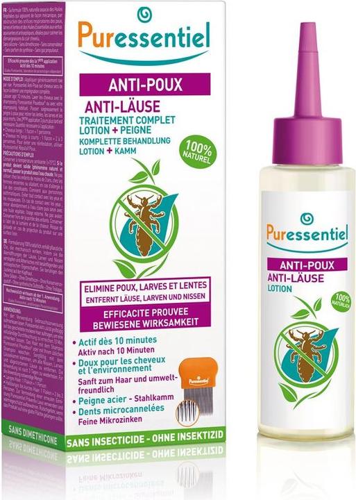 Puressentiel lotion anti-poux avec peigne (Shampooing anti-poux, 100 ml)