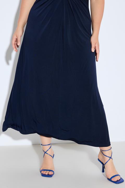 Produktbild Ulla Popken Jersey-Maxikleid, ärmellos, Drapierung (50)