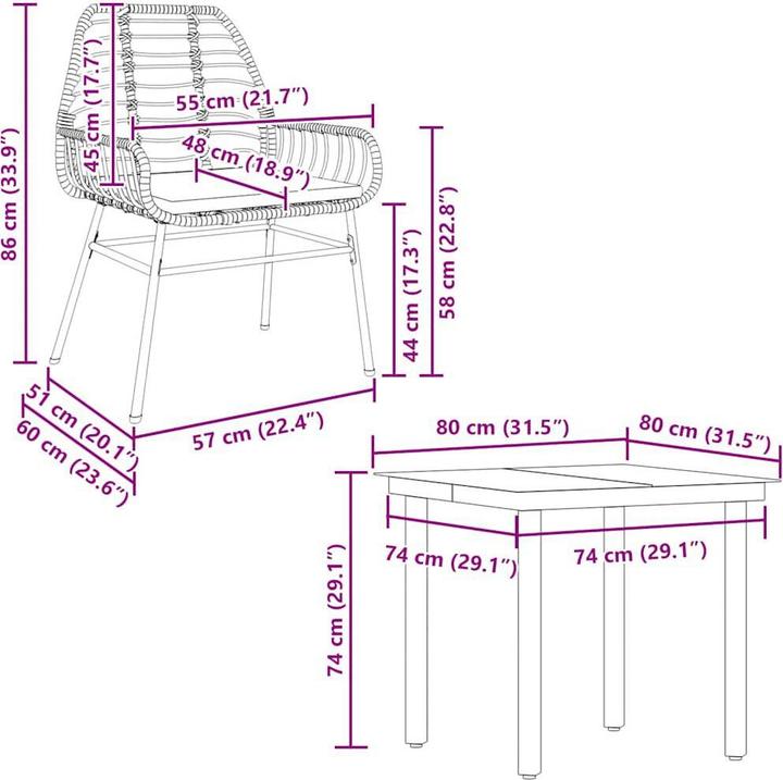 Produktbild vidaXL Garten Essgruppe