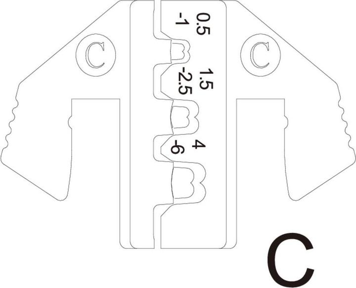 Produktbild Toolcraft PLE-0C Crimp-Einsätze Flachstecker Quetschbereich: 0.5 bis 6 mm² Passe