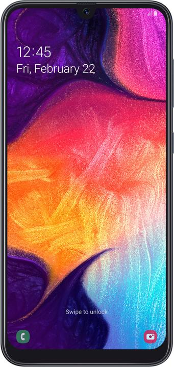 Produktbild Samsung Galaxy A50 DE-Version (128 GB, Schwarz, 6.40", Hybrid Dual SIM, 25 Mpx, 4G)