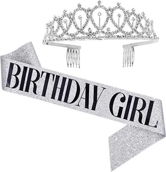 Actual product image MU Style BG Series Sash "Birthday Girl" + Crown