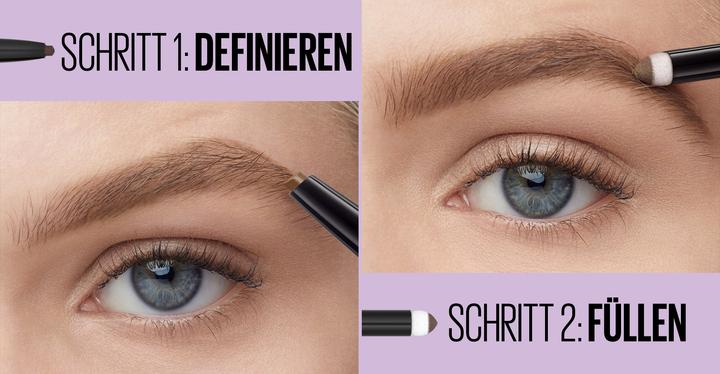 Actual product image Maybelline New York Brow Satin Duo 04 Dark Brown (4 Dark Brown)