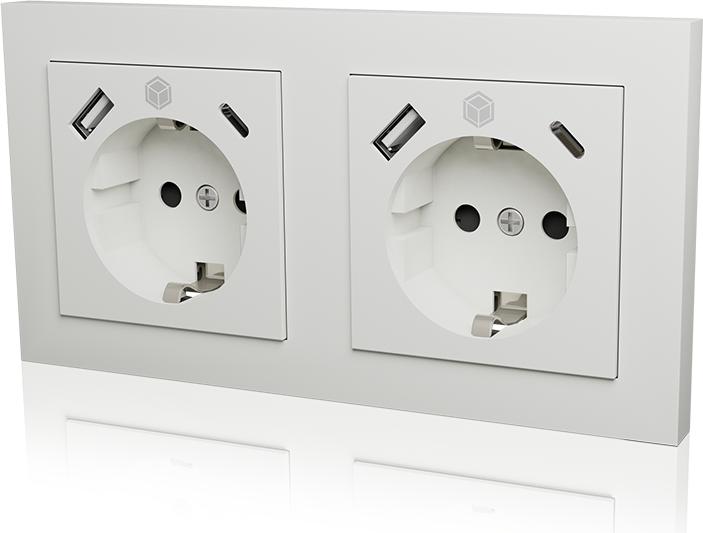 Produktbild Icy Box IB-MPS4200W-PD - Steckdose - 2P+E - Typ F, USB, USB Typ-C - mit Verschluss - 1 S
