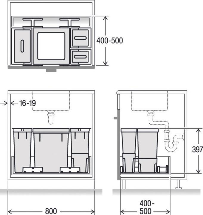 Produktbild Müllex Kehrichtbehälter X-LINE X80 (40 l)