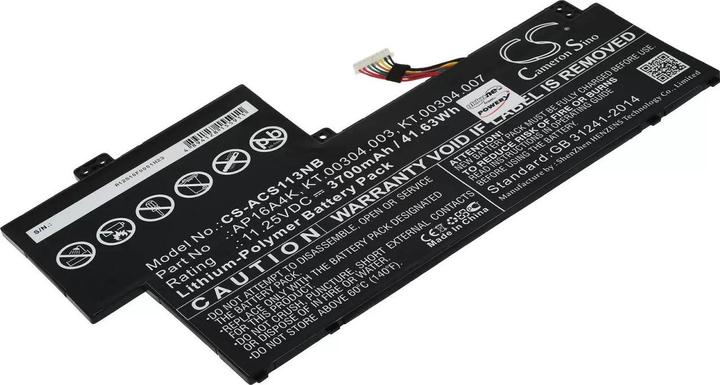 Actual product image AccuCell Battery Acer Aspire One Cloudbook 11 AO1-132,Swift 1 SF113-31-P2CP,Type AP16A4K and others. (3700 mAh)