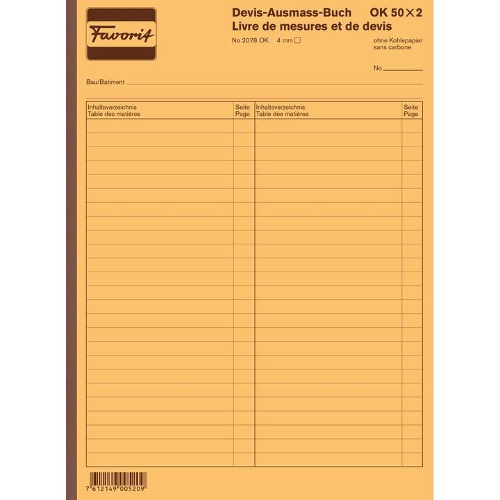 Produktbild Favorit Devis Ausmassbuch (100x)