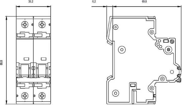 Actual product image Siemens SIEM 5SY5206-7 Circuit breaker C 6A 2p
