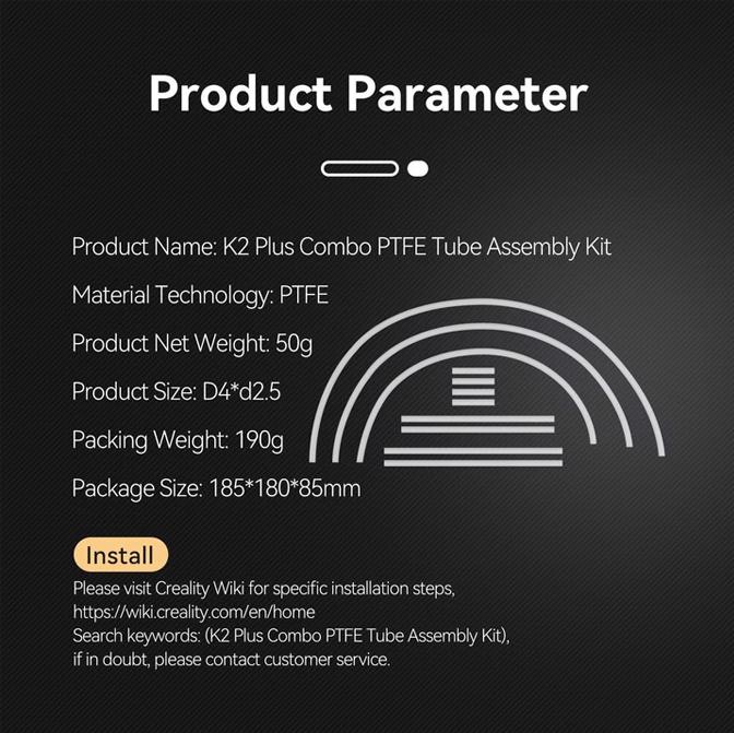 Image du produit Creality K2 Plus PTFE Tube Accessory Kit (Accessoire)