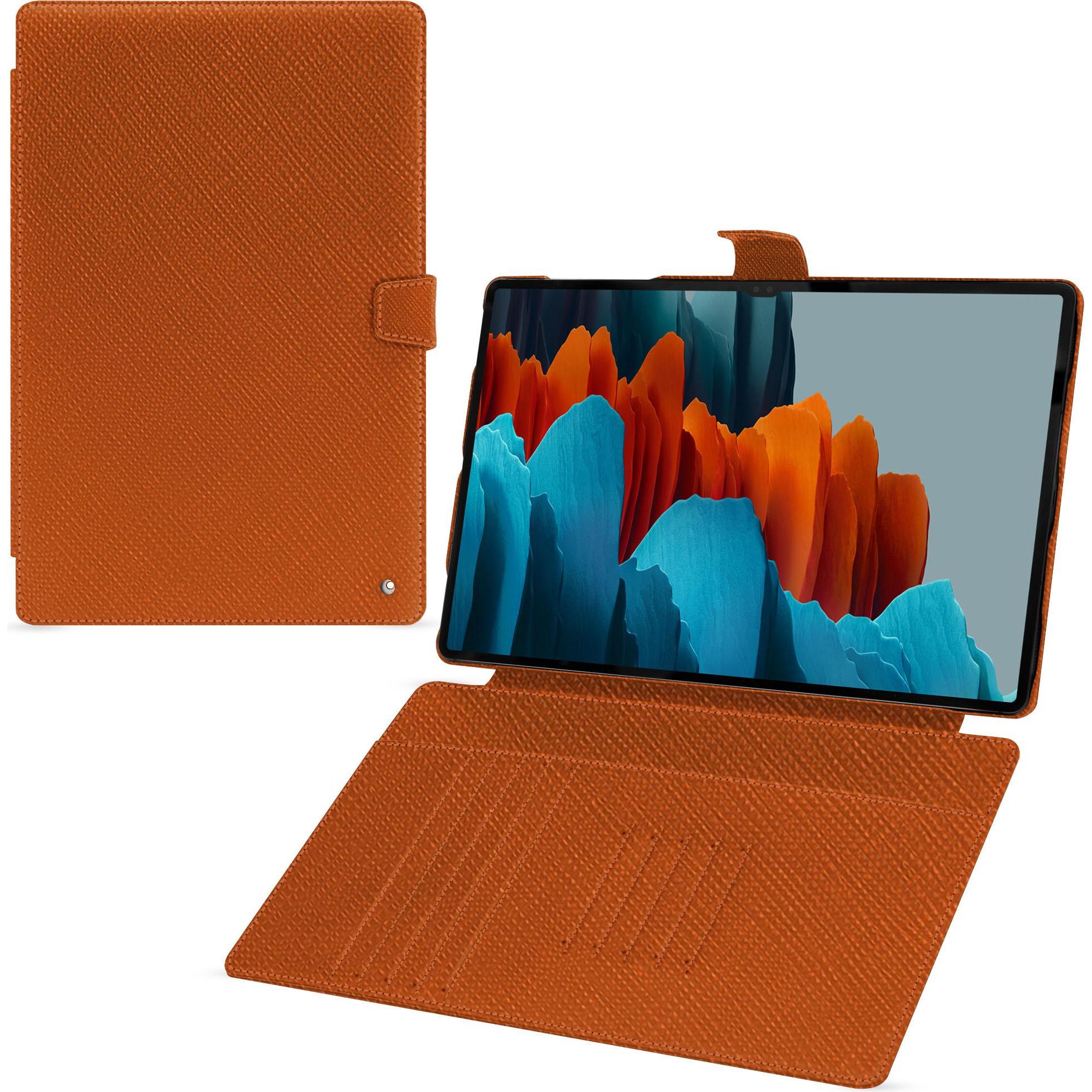 Noreve Lederschutzhülle Samsung Galaxy Tab S9 Ultra (Galaxy Tab S9 Ultra), Tablet Hülle, Orange