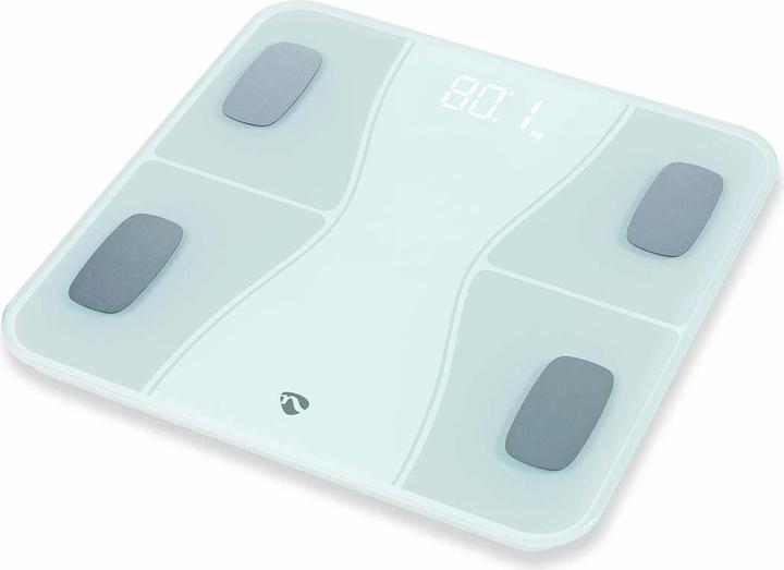 Produktbild Nedis WIFI-SmartLife-Personenwaage Bluetooth® | BMI / BMR / Fett / Gebeine / Gewicht / Muskeln / Was (180 kg)