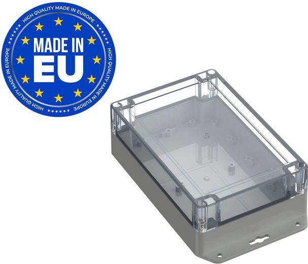Actual product image RND Components Plastic housing with transparent cover Universal 180x120x60mm Light grey polycarbonate IP66 / IP68 (Housing)