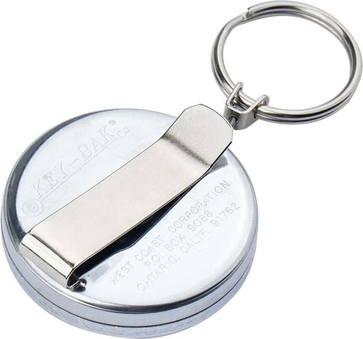 Actual product image Key-Bak Retractor ORIGINAL Stainless Steel Chain Silver