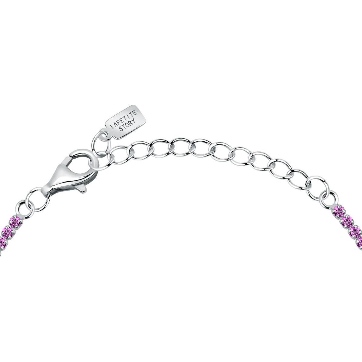 Thumbnail - La Petite Story, Armschmuck, - Silver tennis bracelet with pink zircons Silver LPS05AWV65, (19 cm, Silber 925)