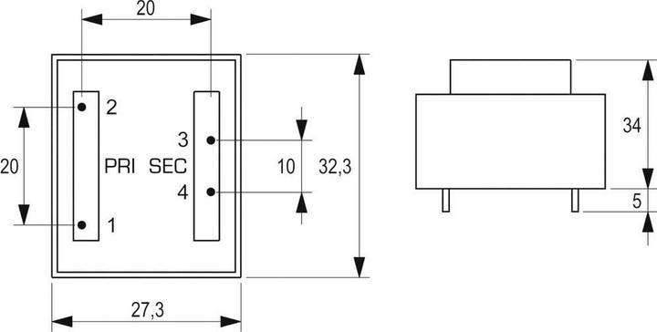 Produktbild Block Transformator PCB 2,8VA 1x18V