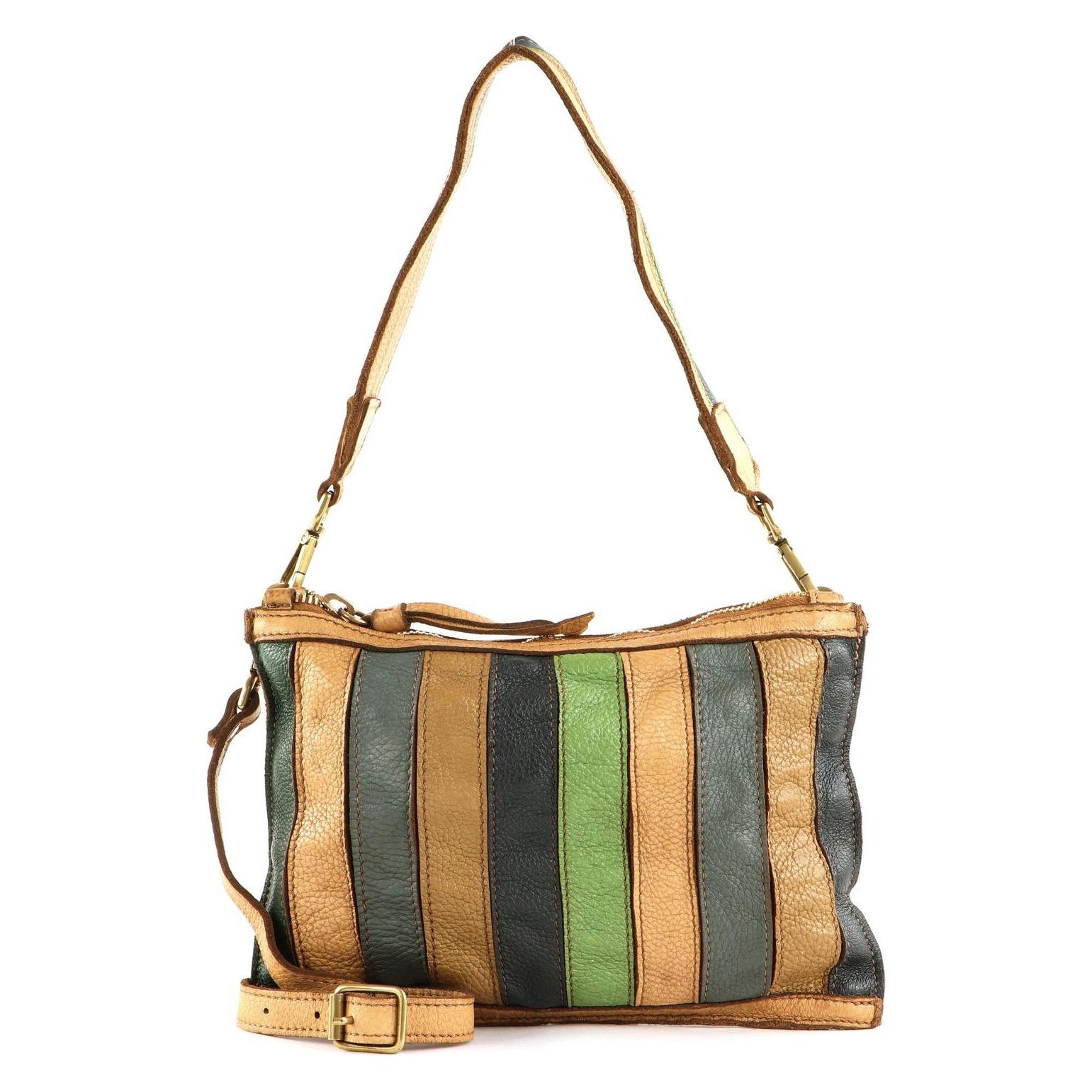 Caterina Lucchi, Damen, Handtasche, Indica Pochette, Blau, Grün, Grau, Mehrfarbig, Braun