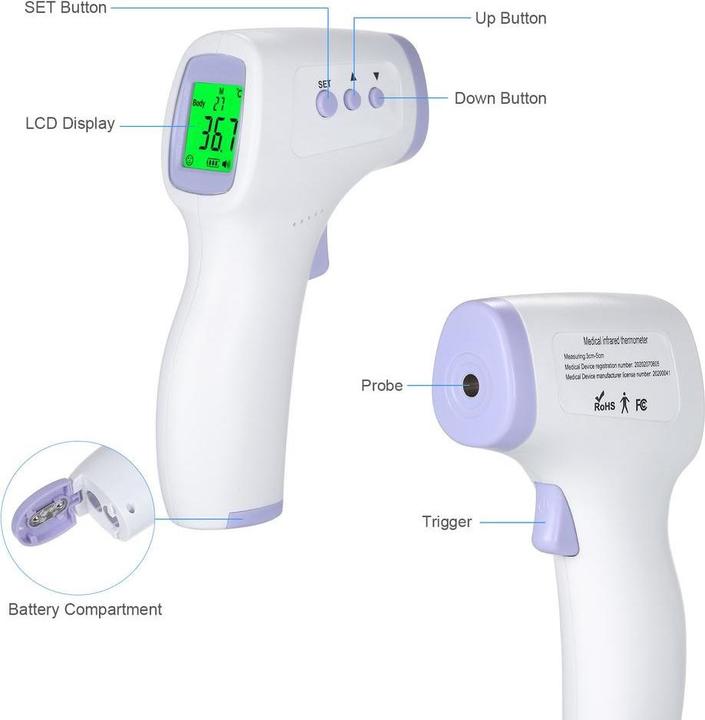 Produktbild Cbx Multifunktionaler Infrarot Thermometer (Berührungslos)