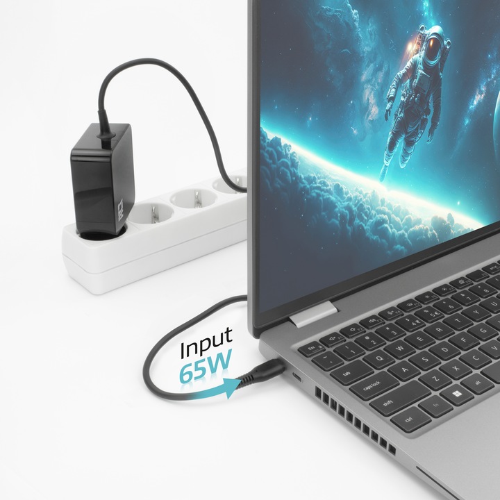 Immagine prodotto Caricatore da parete USB-C per laptop da 65W con profili Power Delivery, 2 metri (65 W)
