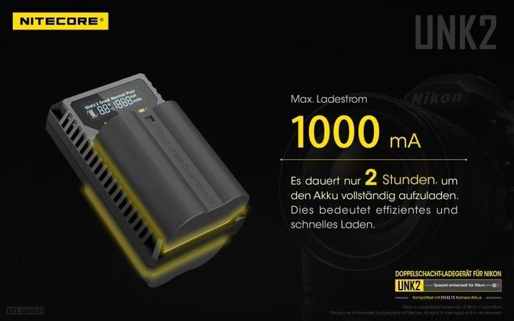 Produktbild Nitecore UNK2 - für Nikon Cameras (Kamera Akku Ladegerät)