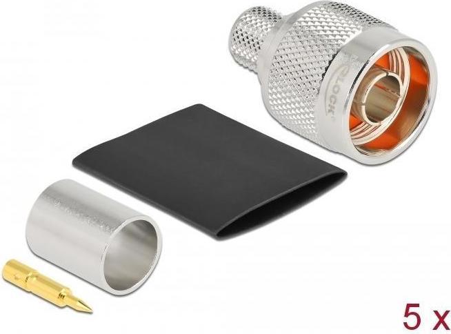 Produktbild Delock N Stecker zum Crimpen LMR 400 mit passendem Schrumpfschlauch