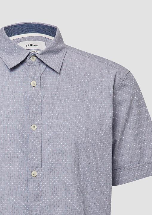 Immagine prodotto S.Oliver Hemd Regular Fit: Strukturiertes Kurzarmhemd aus Baumwolle mit Kentkragen (XXL)