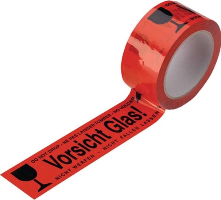 Enviropack Warning Tape PVC Caution Glass Length 66 m, width 48 mm red (48 mm)