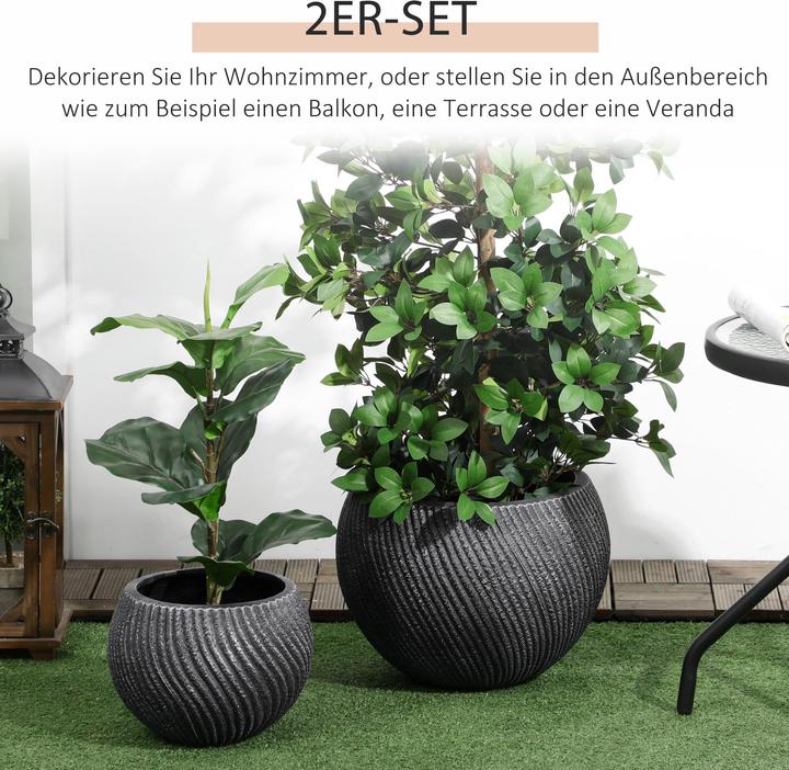 Image du produit Outsunny Pots de fleurs avec trou de drainage (40 x 40 x 30 cm)