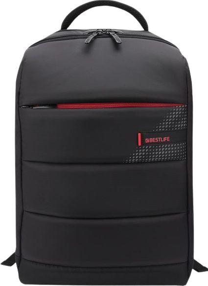 Actual product image Bestlife Backpack 15,6" with USB and Type-C black/red W x H x D mm: 330 x 190 x 490 for: 15,6"