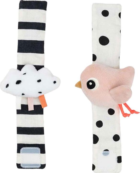 Done by Deer Rasseln & Greiflinge Rasselarmband 2er Pack - Happy Clouds -