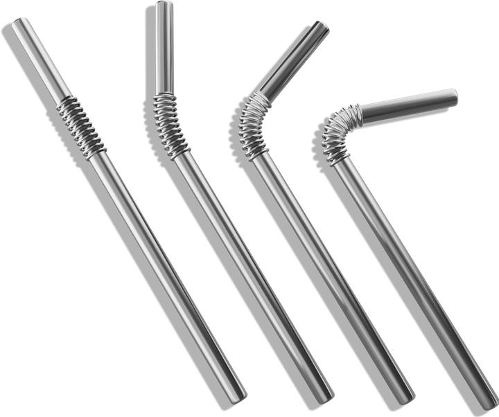Image du produit Turtleneck Straw Pailles pliables en acier inoxydable (4 x)