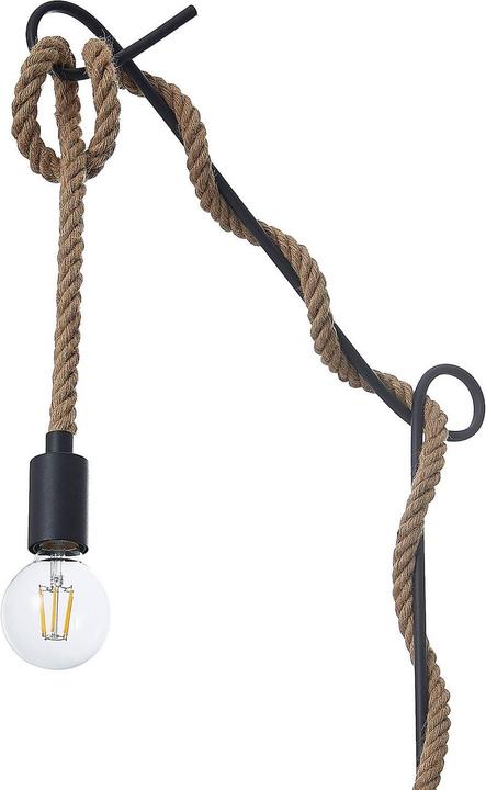 Actual product image Lucande Ropina floor lamp with hemp rope (E27)