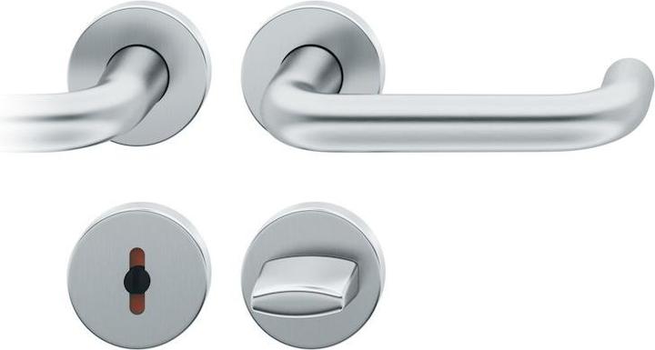 FSB Garniture à rosette 12 1070 Acier inoxydable F69 rond WC-R8 DIN gauche / droite D/D (Garniture de porte)